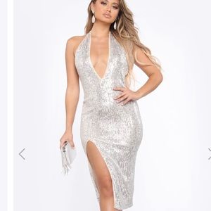 Sequin halter dress